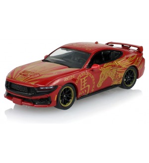 Колекционерски модел Greenlight Съвременни: Автомобили - Ford Mustang Dark Horse (Red) (2024) (Chinese Zodiac 2026 Year of the Horse)