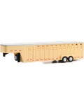 Колекционерски модел Greenlight Съвременни: Ремаркета - 26-Foot Vertical Three Hole Gooseneck Livestock Trailer (Beige)