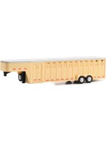 Колекционерски модел Greenlight Съвременни: Ремаркета - 26-Foot Vertical Three Hole Gooseneck Livestock Trailer (Beige)