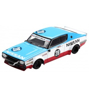 Колекционерски модел Mini GT Състезателни: Автомобили - Nissan GT-R (KPGC110) Skyline Kenmeri Liberty Walk Nissan Racing 75 Concept 2024 (RHD)