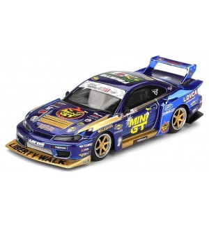 Колекционерски модел Mini GT Състезателни: Автомобили - Nissan LB-Super Silhouette S15 SILVIA #555 Team MINI GT Liberty Walk Formula Drift Halloween Special 2025 (RHD)