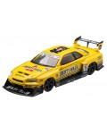 Колекционерски модел Mini GT Състезателни: Автомобили - Nissan Skyline GT-R (R34N) LB-ER34 Super Silhouette SKYLINE (Sport Yellow) (2025) (RHD)