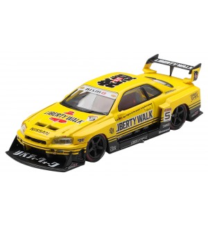 Колекционерски модел Mini GT Състезателни: Автомобили - Nissan Skyline GT-R (R34N) LB-ER34 Super Silhouette SKYLINE (Sport Yellow) (2025) (RHD) (Blister Packaging)