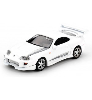 Колекционерски модел Mini GT Съвременни: Автомобили - Toyota Supra VeilSide Combat V-I White Pearl Metallic 2014 (LHD)
