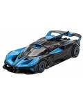Колекционерски модел Mini GT Съвременни: Автомобили - Bugatti Bolide Presentation, Black and Blue, 2024 (LHD)