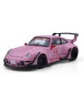 Колекционерски модел Model Model Съвременни: Автомобили - Porsche RWB 993 #98 Hooters (Matte Pink)
