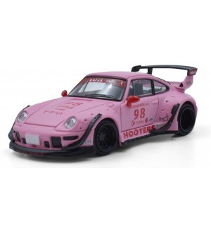 Колекционерски модел Model Model Съвременни: Автомобили - Porsche RWB 993 #98 Hooters (Matte Pink)