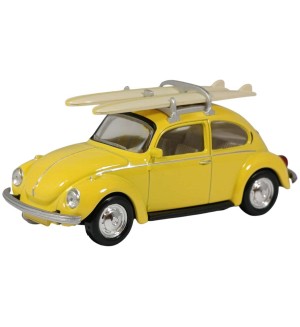 Колекционерски модел NOREV Съвременни: Автомобили - Volkswagen Beetle 1303 (Pastel Yellow with Surfboards) (1973)
