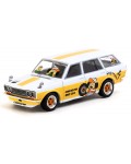 Колекционерски модел Tarmac Ретро: Автомобили - Datsun Bluebird 510 Wagon, Ohige no Pon (White/Orange)