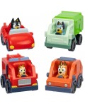 Количка с фигура Moose Bluey - Mini Racers, Блуи, Бинго, Бандит и Чили, асортимент