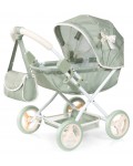 Количка за кукли Bayer - Cosy, с чанта, одеяло и възглавница, зелена