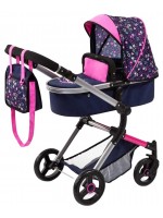 Количка за кукли Bayer - Neo Vario, трансформираща се, с чанта, синьо/розова Количка за кукли Bayer - Neo Vario, трансформираща се, с чанта, синьо/розова