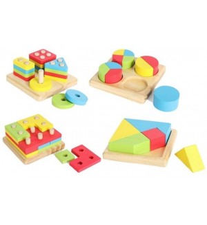 Комлект дървени игри Acool Toy - 4 вида