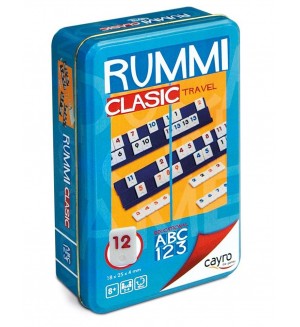 Компактна детска игра Cayro - Rummi Classic, в метална кутия Компактна детска игра Cayro - Rummi Classic, в метална кутия
