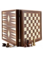 Комплект шах и табла Manopoulos - Цвят орех, 41 x 41 cm