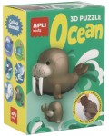 Комплект 3D пъзели Apli Kids - Ocean, морж и моржче
