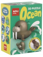 Комплект 3D пъзели Apli Kids - Ocean, морж и моржче