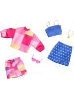 Комплект аксесоари за кукли Barbie Fashions - Два тоалета, в розово и синьо