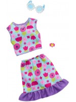 Комплект аксесоари за кукли Barbie Fashions - Потник и пола на цветя