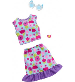 Комплект аксесоари за кукли Barbie Fashions - Потник и пола на цветя