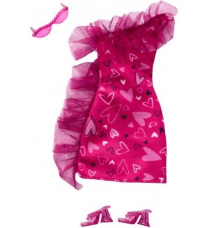 Комплект аксесоари за кукли Barbie Fashions - Рокля на сърца