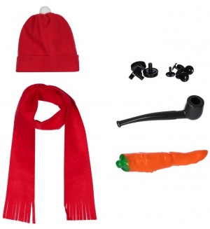Комплект аксесоари за снежен човек GT - С червена шапка