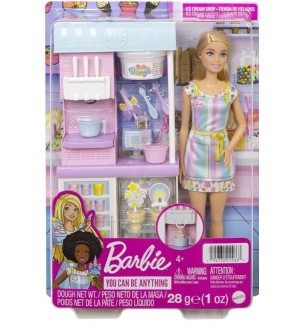 Комплект Barbie - Барби с магазин за сладолед