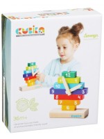 Комплект дървени блокчета Cubika - Часовник