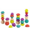 Комплект дървени форми за подреждане Miniland - Towering Beads