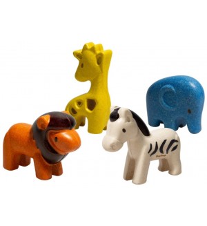 Комплект дървени играчки PlanToys - Животни