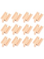 Комплект дървени релси Bigjigs - Мъжки/женски, 12 броя