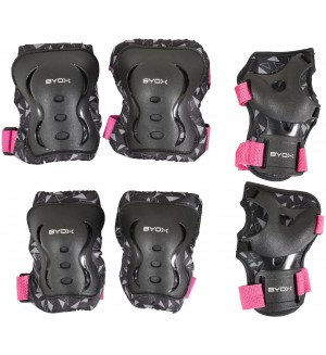 Комплект детски протектори Byox - Dazzle, Class A, до 25 kg, розови