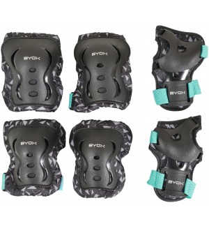 Комплект детски протектори Byox - Dazzle, Class A, до 25 kg, тюркоаз
