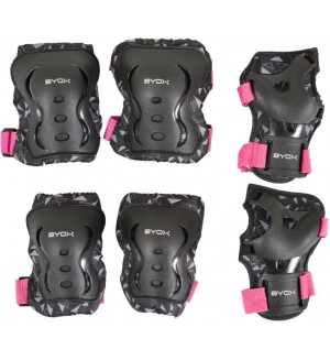 Комплект детски протектори Byox - Dazzle, class B, 25-50 kg, розови