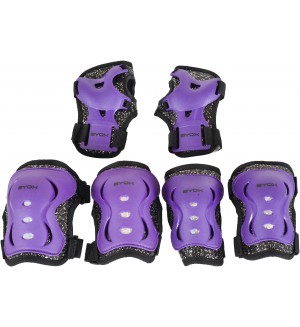 Комплект детски протектори Byox - Sparkle, Class A, до 25 kg, лилави