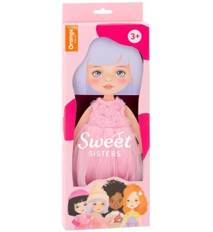 Комплект дрехи за кукла Orange Toys Sweet Sisters - Розова рокля с рози