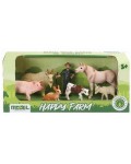 Комплект фигури Cypress - Happy Farm, домашни животни с фермер 