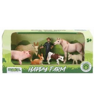 Комплект фигури Cypress - Happy Farm, домашни животни с фермер 