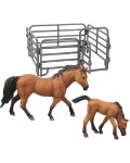 Комплект фигури Rappa - Кон с жребче и ограда