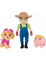 Комплект фигури Spin Master Paw Patrol - Скай и фермерката Юми с прасенце