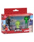 Комплект фигурки-печати P.M.I. - Miraculous Калинката и Котарака, 3 броя, асортимент