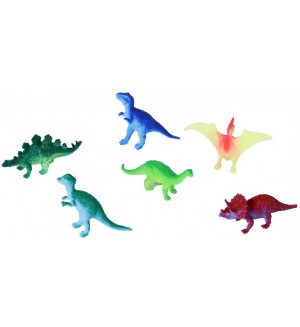 Комплект фигурки Rappa - Динозаври, 6 броя, 6-9 cm