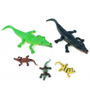 Комплект фигурки Rappa - Крокодили, 5 броя, 8-20 cm