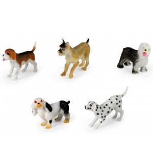 Комплект фигурки Rappa - Кучета, 5 броя, 7-8 cm