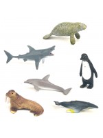Комплект фигурки Rappa - Морски животни, 6 броя, 4-9 cm