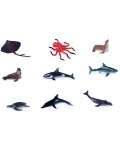Комплект фигурки Rappa - Морски животни, 9 броя, 5-8 cm