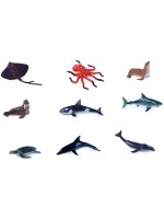 Комплект фигурки Rappa - Морски животни, 9 броя, 5-8 cm