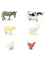 Комплект фигурки Rappa - Животните от фермата, 6 броя, 3-6 cm