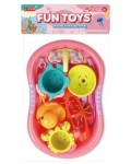 Комплект играчки за плаж и баня Raya Toys - Вана с аксесоари, розов