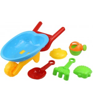 Комплект играчки за плаж Plastica - 6 части, многоцветен